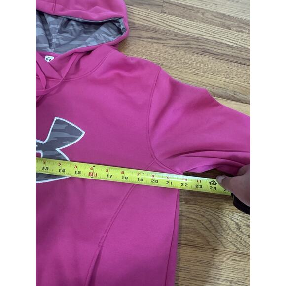 Under Armour Coldgear Storm Hoodie Womens Size Large Pink Camo Fleece - Picture 5 of 7